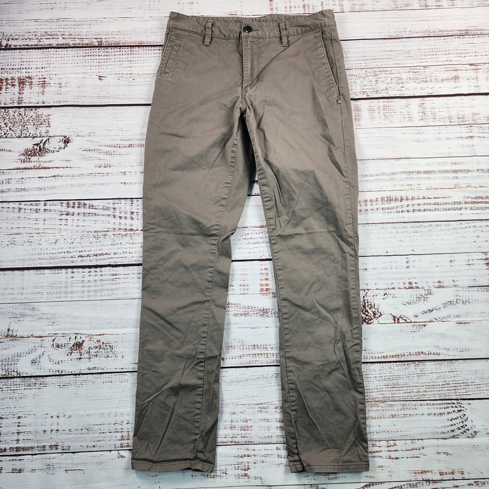 Vuori Collins Chino Pants Mens‎ 30 Gray Olive Stretch Twill Slim Fit V433